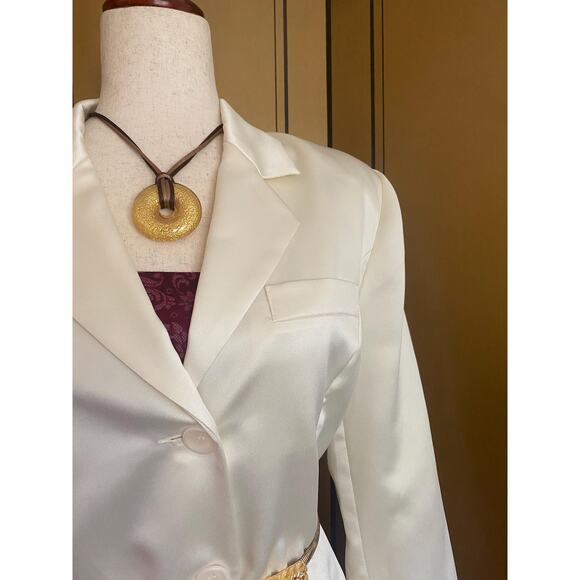 Vintage long jacket in white, size 12 - Picture 5 of 6